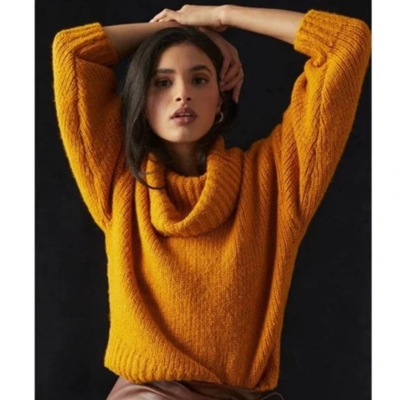 Anthropologie Sweaters - Anthropologie Pilcro Cowl Neck Sweater In Golden Rod